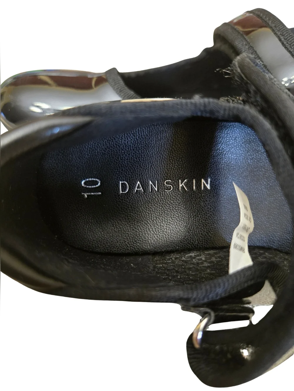 Danskin Girls Black Patent Mary Jane Tap/Dance With Loop & Hook Closure Size 10